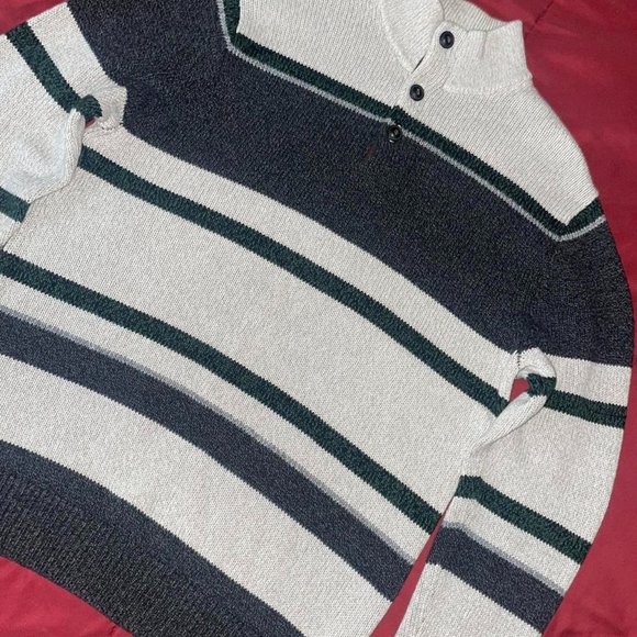 Chaps Ralph Lauren Colorblock Essential 1/4 Button Sweatshirt Mens Medium - Picture 2 of 4